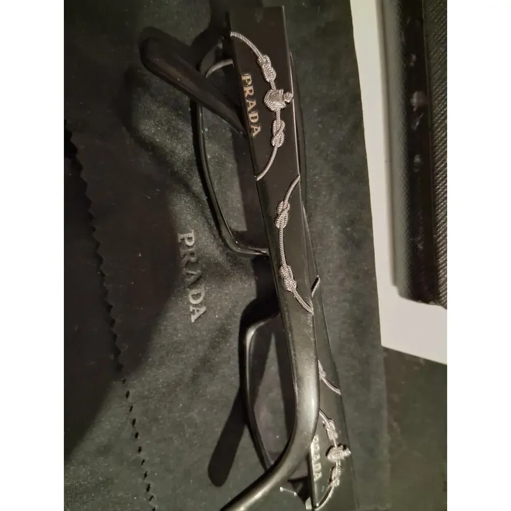 Vtg Prada glasses black  frame silver embellishments  ap7174194